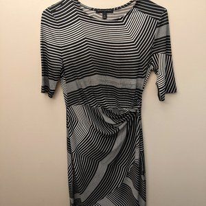 Banana Republic Womens Dress Size XS Black/White Striped